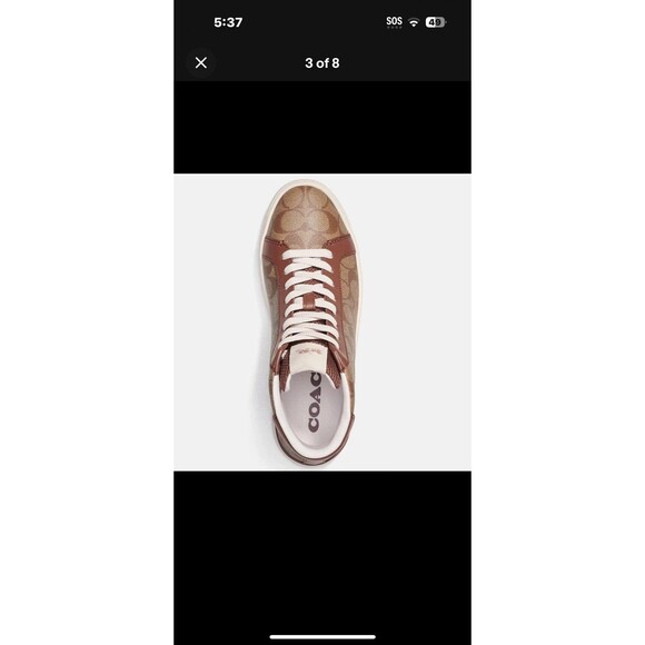 Coach | Clip | HighTop | Sneakers | Khaki/Saddle | Signature Leather/Canvas |10D main image 4